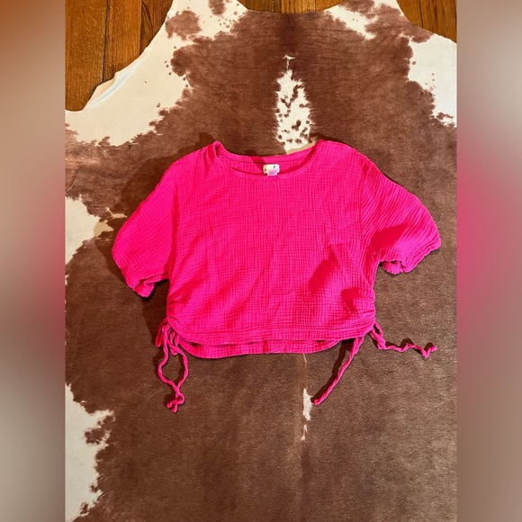 Just Be cropped rouched top 
size 2XL 
100% cotton - Picture 1 of 3